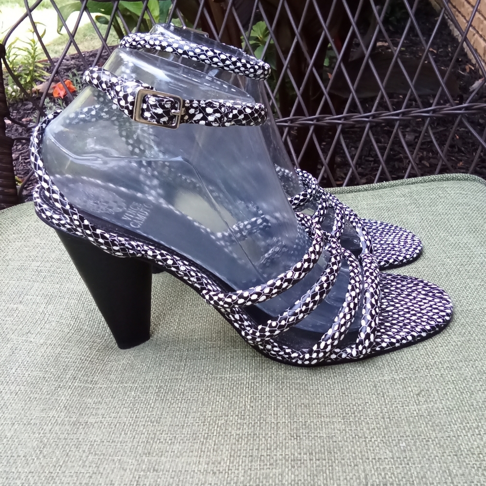 Vince Camuto Kaniana Cone Heel Cage Sandal.